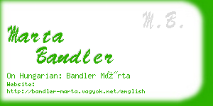 marta bandler business card